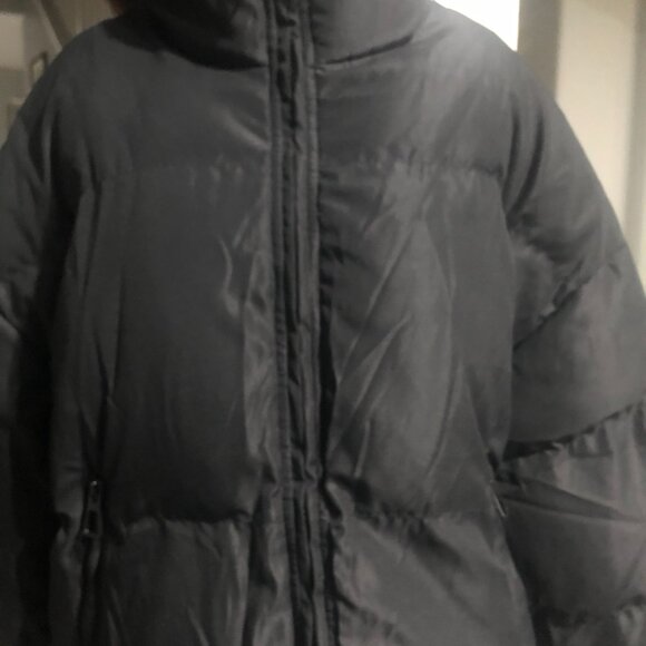 Cropped Puffer Jacket Women Oversized Winter Zip Up Long Sleeve Warm Short - Picture 6 of 6